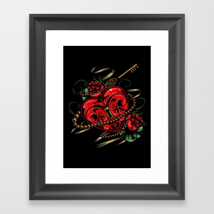 Key To My Heart Framed Art Print