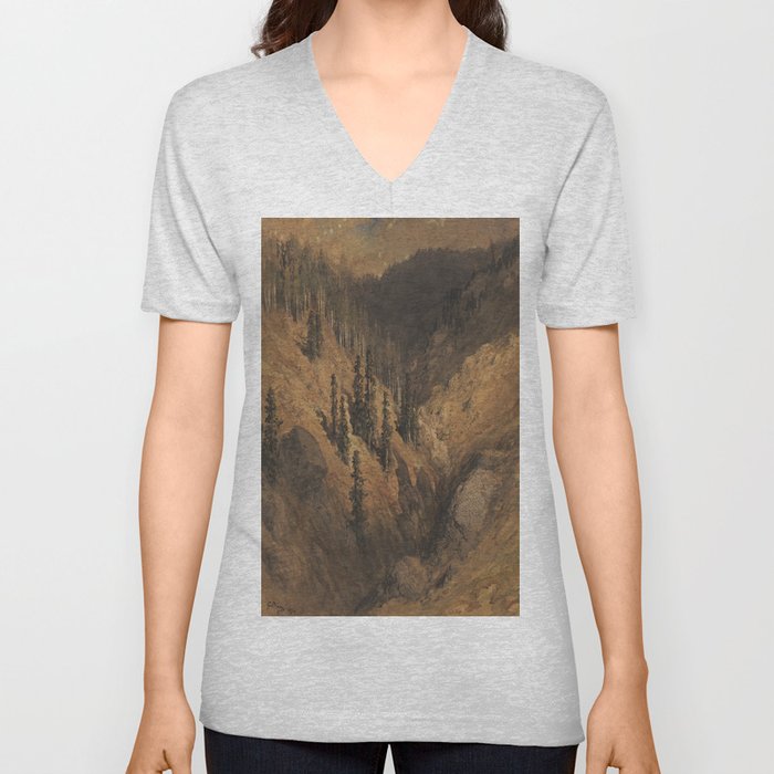 Paisagem dos Pirineus, Franca Gustave Dore V Neck T Shirt