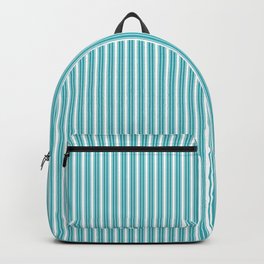 Vintage Cabana Stripe Pattern Pastel Aqua On White Boho Aesthetic Backpack