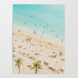 Waikiki beach in Hawaiian summer. Poster