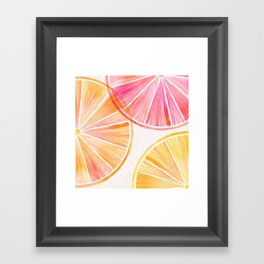 Summer Citrus Party Watercolor Framed Art Print