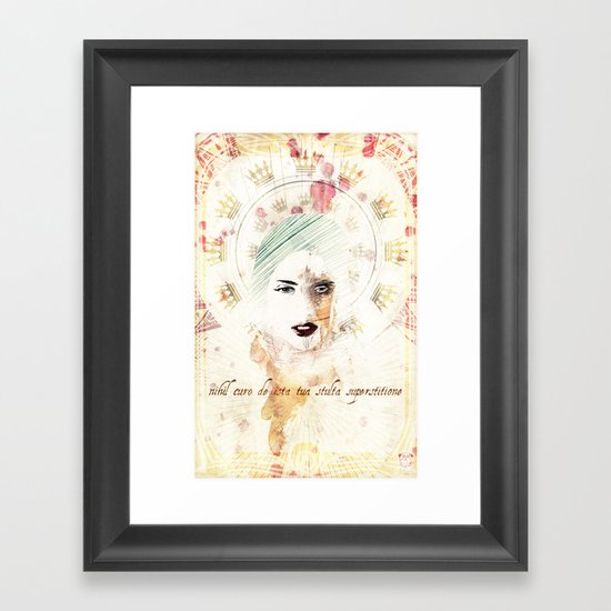 "nihil curo de ista tua stulta superstitione" Framed Art Print