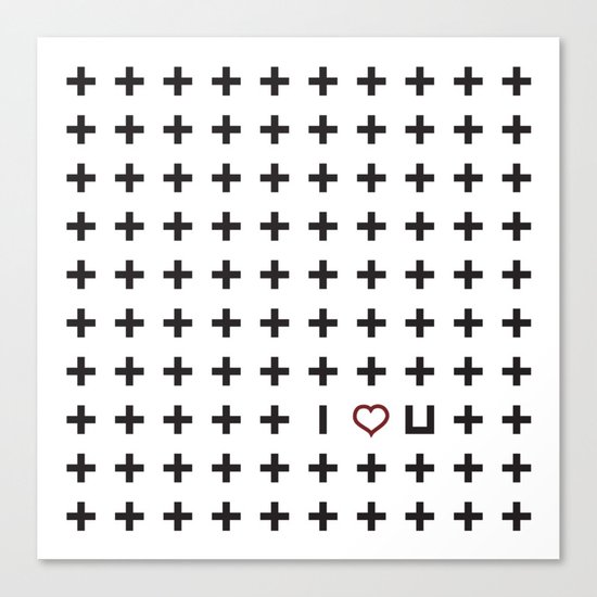 Plus i love you Canvas Print