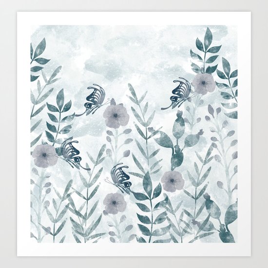 Watercolor floral garden II Art Print