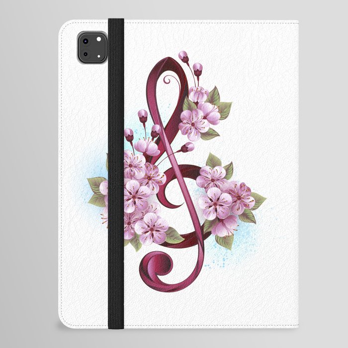 Treble Clef with Sakura iPad Folio Case