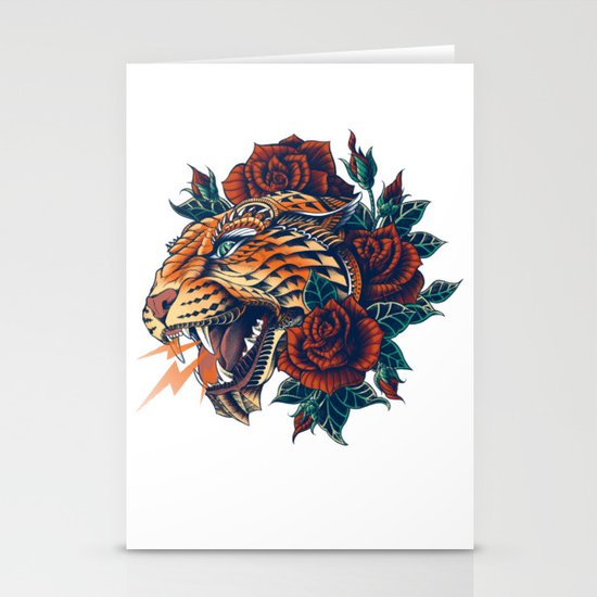 Ornate Leopard (Color Version) Stationery Cards