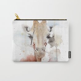 Watercolor Painting of Picture "Portrait of a Giraffe" Carry-All Pouch
