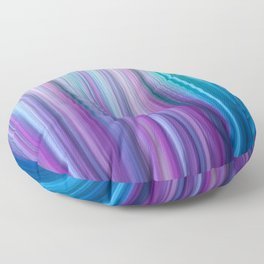 Abstract Purple and Teal Gradient Stripes Pattern Floor Pillow