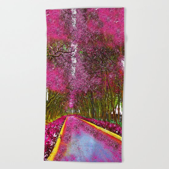 CHERRY BLOSSOM PATHWAY Beach Towel
