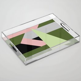 Color Block - olive green and rose pink 1 Acrylic Tray