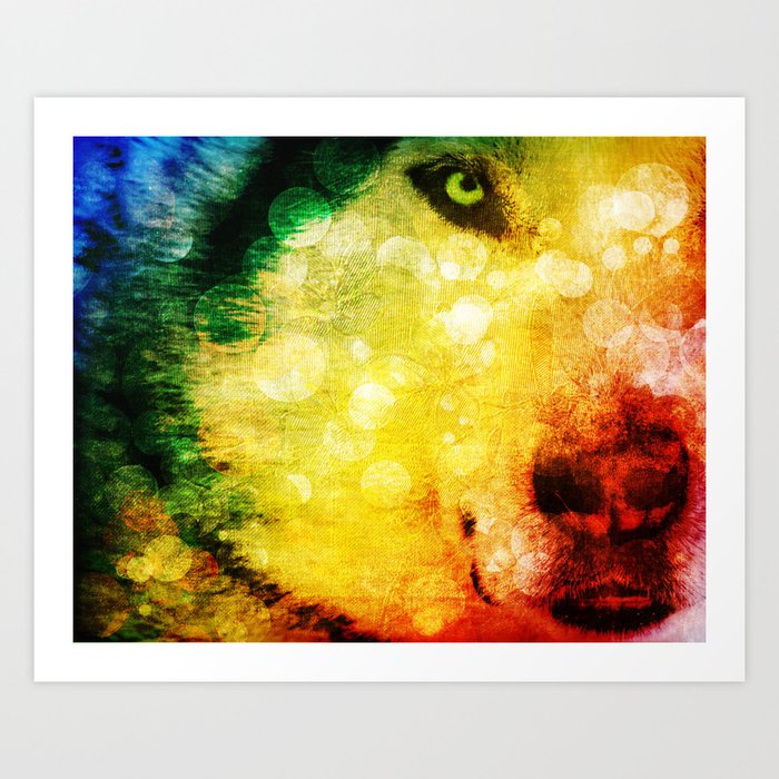 Rainbow Wolf Art Print By Pawezienkiewicz Society6