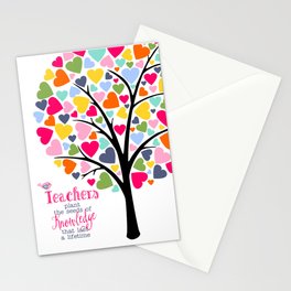 teacher heart tree, teacher Appreciation gift, thank you teacher Stationery Card