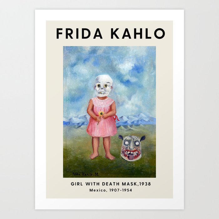 Frida Kahlo Girl with Death Mask, 1938 Exhibition Poster Art