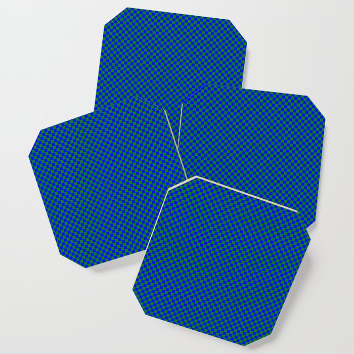 Blue and dark green squares Coaster