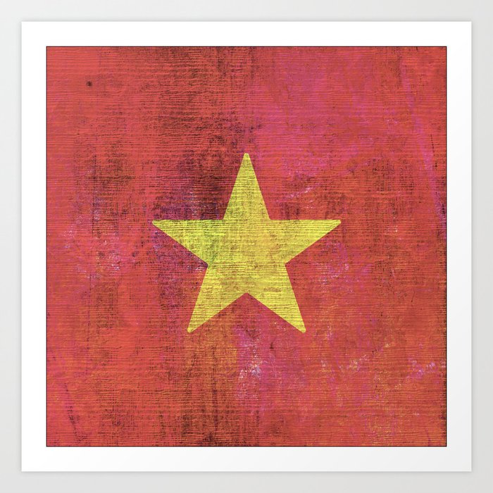 VietnamFlag In Grunge Style Art Print
