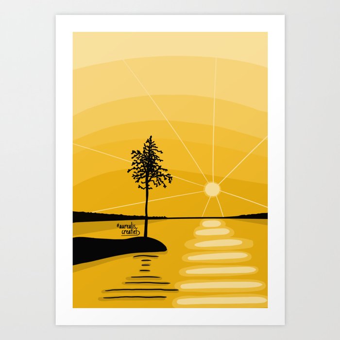 Golden sunbeams Art Print
