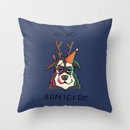 Christmas Dog - Ho Ho Throw Pillow