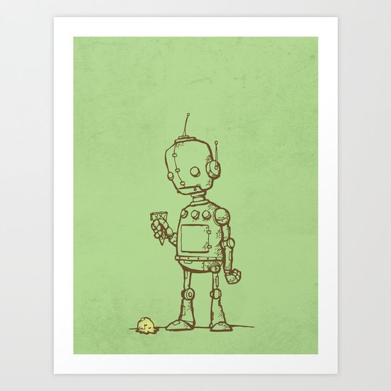 A Robot's Ice Cream Art Print