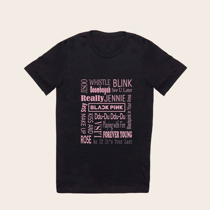 Black pink t shirt kpop best sale