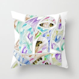 Cubist face Throw Pillow