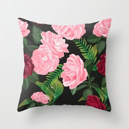 Awesome Pink Flowers Throw Pillow