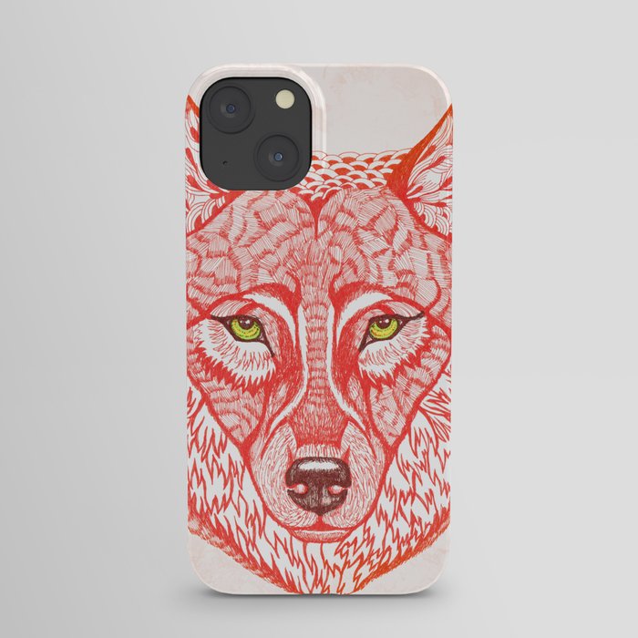 Red wolf iPhone Case