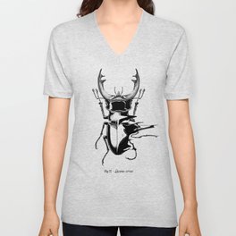 Stag Beetle Glitch Unisex V-Neck
