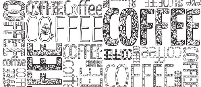 Color-in coffee typography art coloring page Coffee Mug by ...