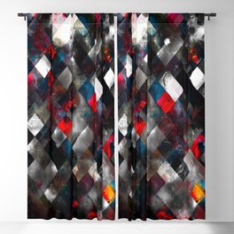 geometric pixel square pattern abstract background in red blue Blackout Curtain