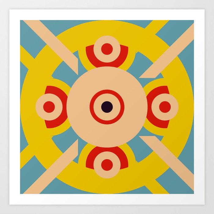 Nodons - Colorful Decorative Abstract Art Pattern Art Print
