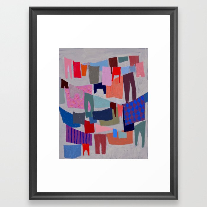 drying clothes Framed Art Print