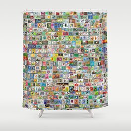 Soccer Stamps Shower Curtain