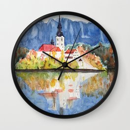 Church of the Assumption in Lake Bled Slovenia Wall Clock