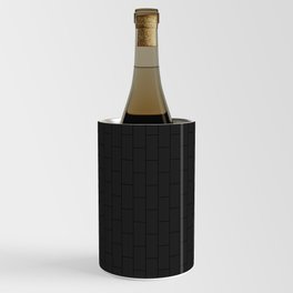 Thin Minimalist Brick Grid Design Pattern Matte Black Wine Chiller