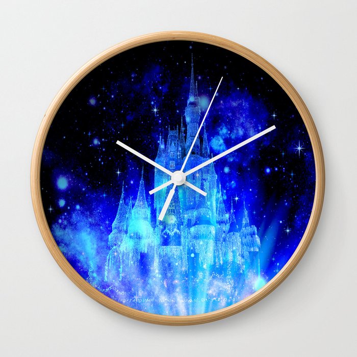 Celestial Palace Enchanted Castle Blue pink Wall Clock