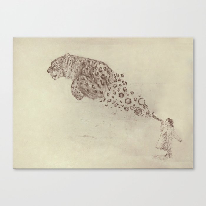 Bubbles the Snow Leopard Canvas Print