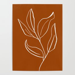 Minimalist Plant - Rust Poster