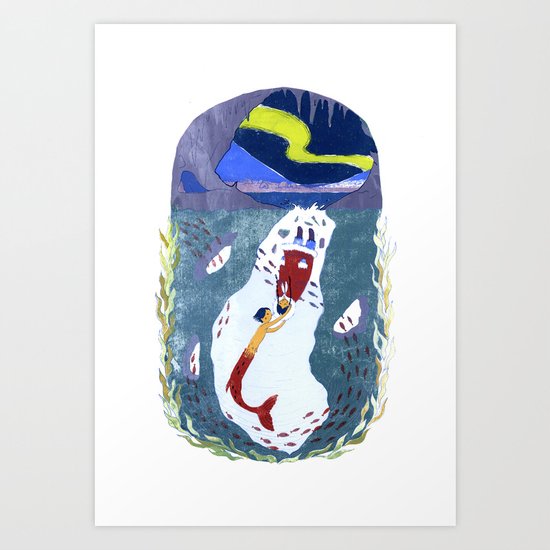 The Little Merman Art Print