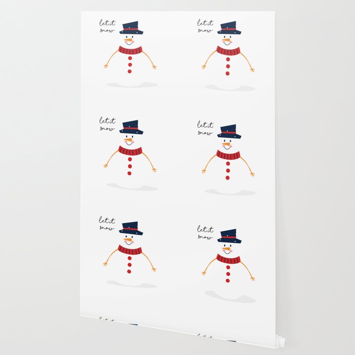 Snowman Let It Snow Cute Christmas For Holiday Wallpaper By