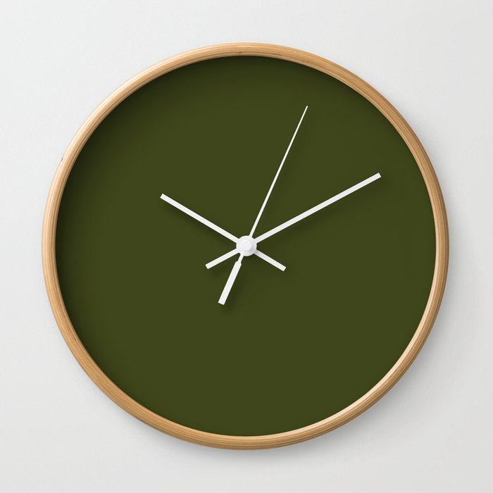 Dark Moss Green Wall Clock