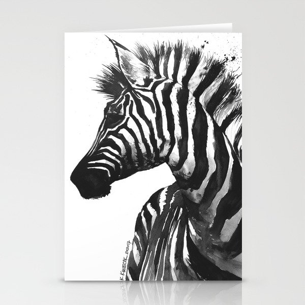 Zebra head - watercolor art Stationery Cards