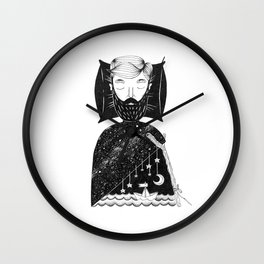 daydreamer  Wall Clock | Illustration, Black and White, People, Space, Curated 