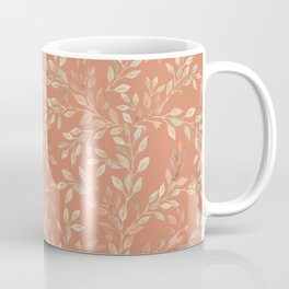 Dusty orange golden foliage pattern design Coffee Mug