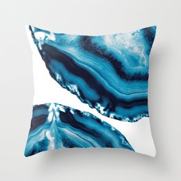 Blue Agate #3 #gem #decor #art #society6 Throw Pillow