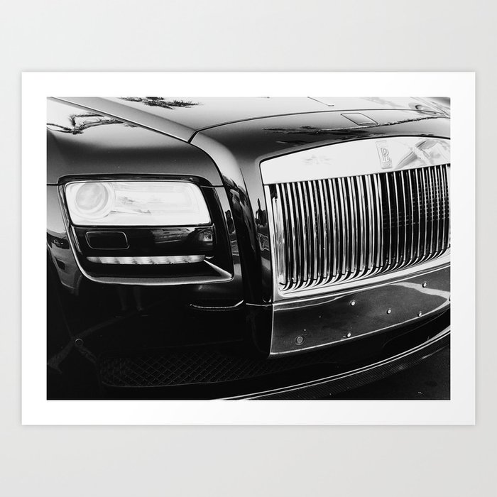 Rolls Grille // Black Luxury Car Close Up Photography Expensive Ultra Wealthy Autos Art Print