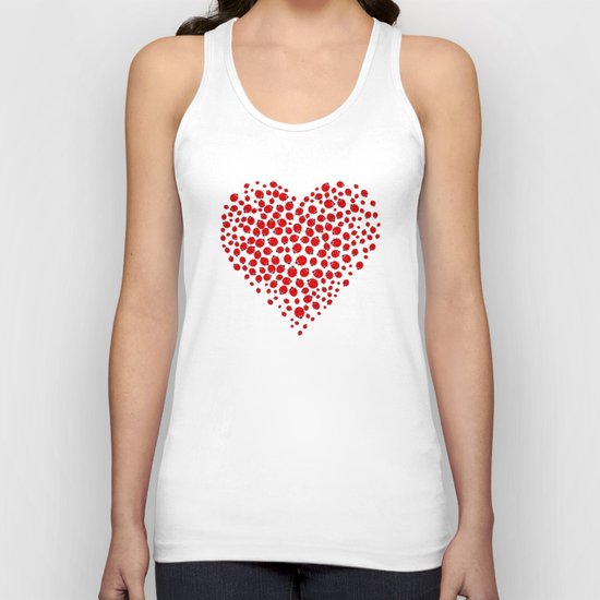 Ladybug heart Unisex Tank Top