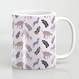 Hungry Goats Eating Foliage > illustration > purple repeat pattern Coffee Mug | Purple, Foliage, Surfacepattern, Goats, Drawing, Illustration, Ericasprules, Eatinggrass, Pattern, Surfacedesign 