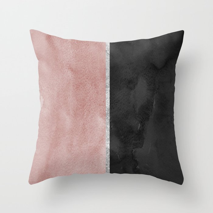 Black and pink Throw Pillow