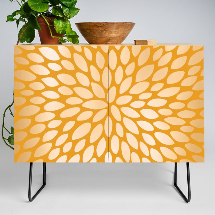 Floral Bloom in Yellow Credenza