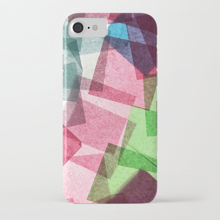 Colorful Abstract Tissue Paper Collage iPhone Case